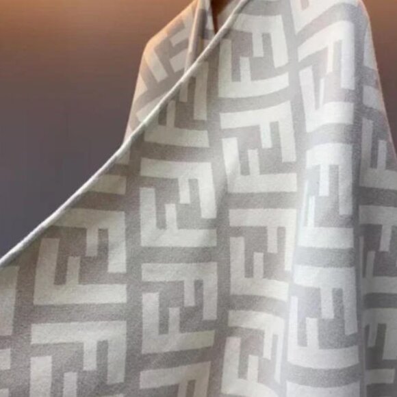 Fendi Women's Cashmere FF Fringe Shawl Cape - Picture 3 of 7